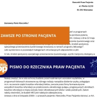 Pismo do Rzecznika Praw Pacjenta